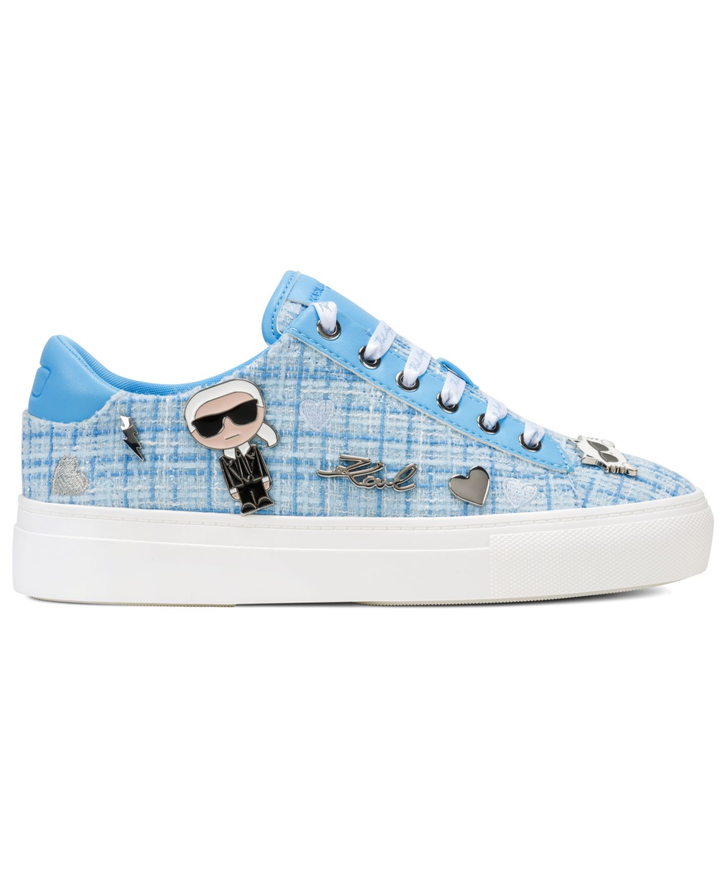 Женские кроссовки KARL LAGERFELD PARIS Cate Pins Lace-Up, цвет: Синий — фото 2