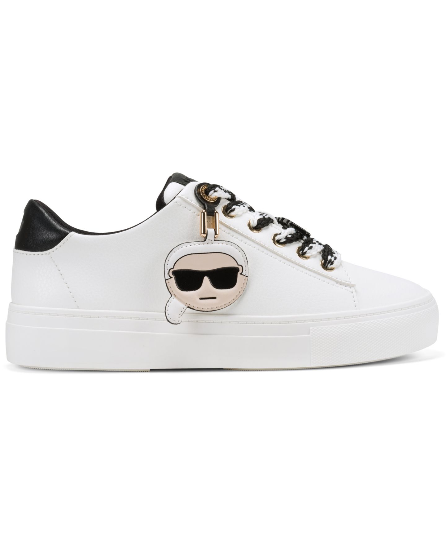 Женские кроссовки KARL LAGERFELD PARIS Capree Lace-Up, цвет: Яркий белый / Чёрный — фото 2