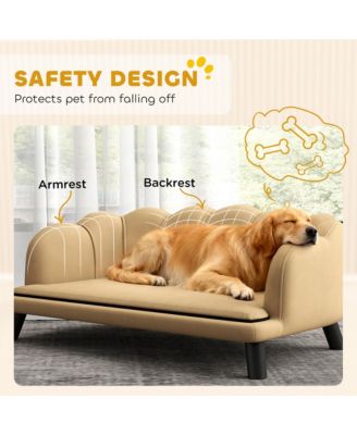 Velvet Large Dog Couch with Foam Cushioning for M L Dogs,