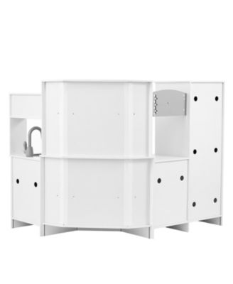 Corner Wooden Play Kitchen with Electronic Sounds & LED Display