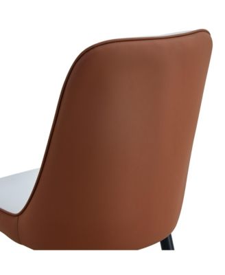 Modern Light Gray/Brown PU Leather Dining Chair - Set of 4