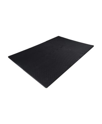 Foam Interlocking Exercise Floor Mat, 24 Square Feet, Black