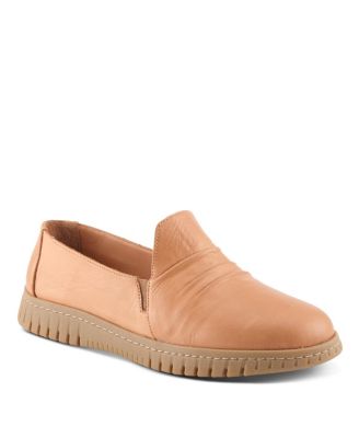 Women's Patton Slip-On Shoes With Twin Elastic Gore, Ruching Leather and Removable Insole