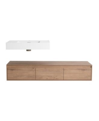 60" Wall-Mount Vanity, Resin Sink, Soft Close Drawer