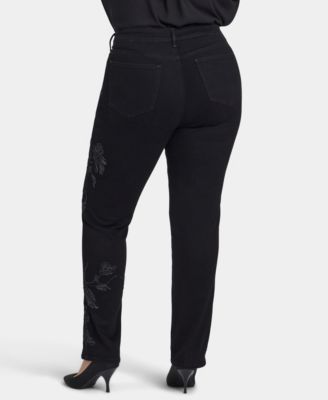 Plus Size Marilyn Straight Embroidery Jeans