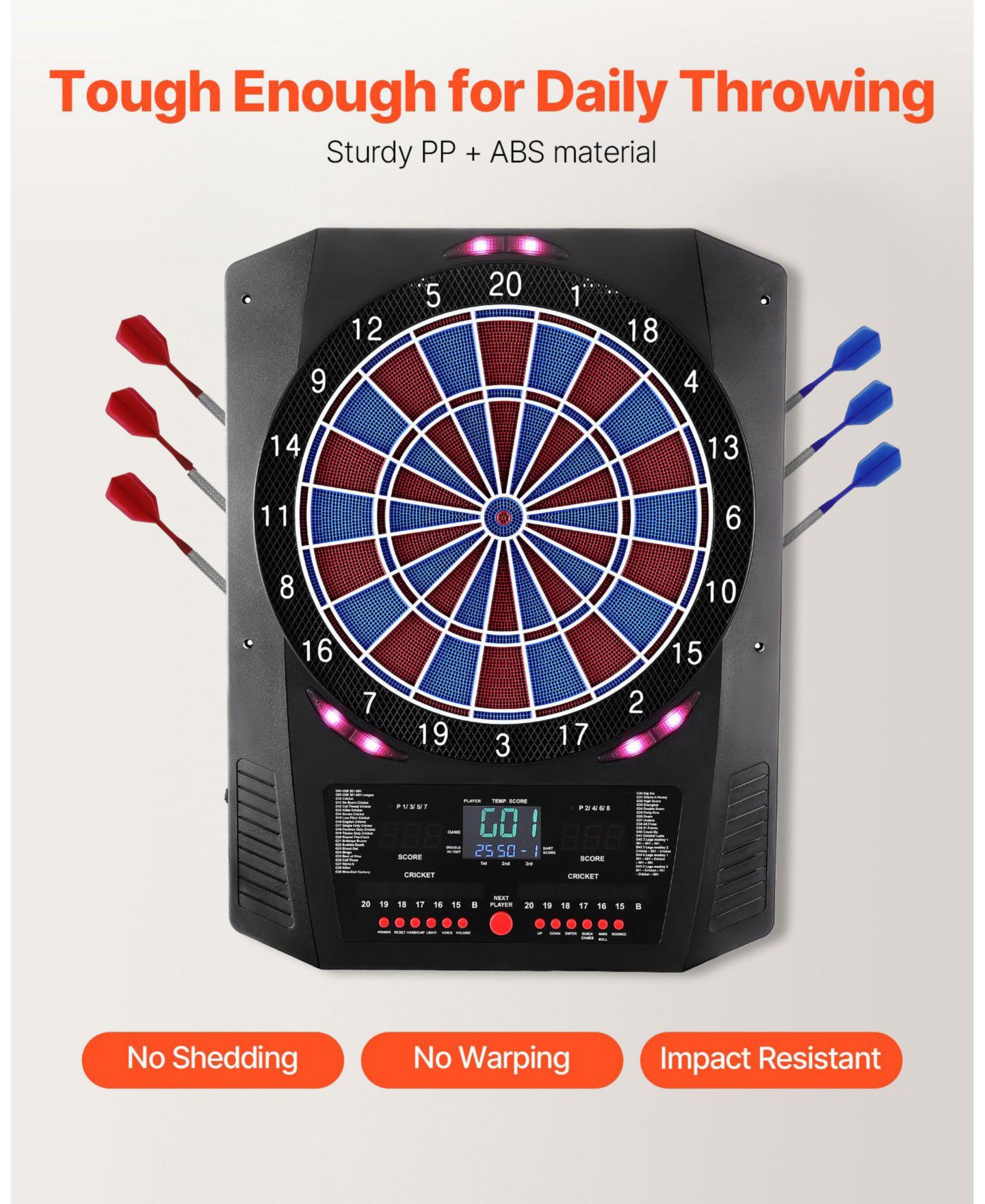 Детская игрушка Mecale Electronic Soft Tip Dartboard with 45 Games, Ages 12+, цвет: Чёрный — фото 8
