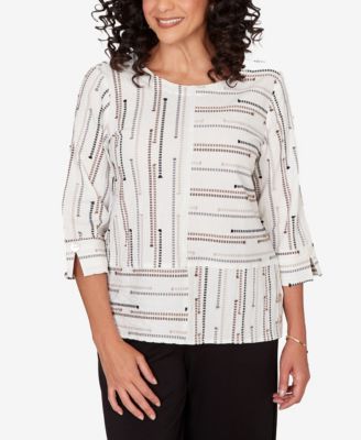 Women's Classic Spliced Jacquard Stripe Top