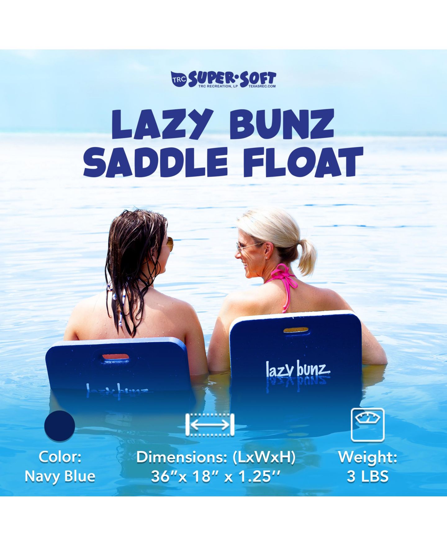 Надувной пенный шезлонг для бассейна TRC Recreation Lazy Bunz Saddle — фото 2