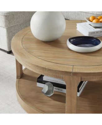 Streamdale Curved 2-Tier Round Coffee Table with Wheels