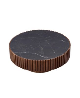  Nesting Round Sintered Stone Coffee Table - Walnut