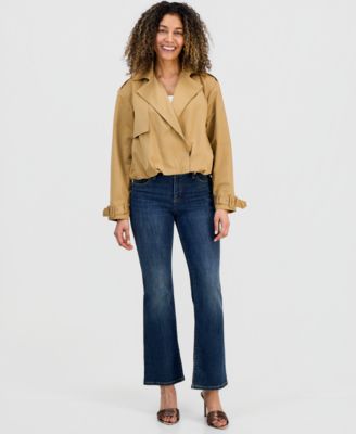 Petite Bubble Cropped Trench Coat