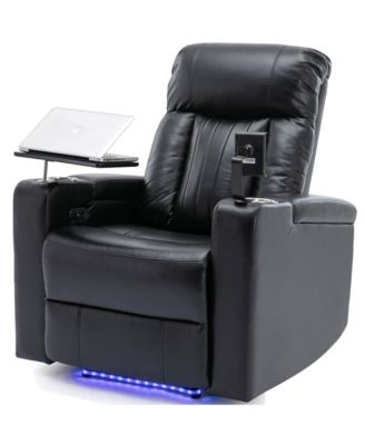 Premium Power Recliner with Storage Arms, Cupholders, Swivel Tray Table and Cell Phone Stand