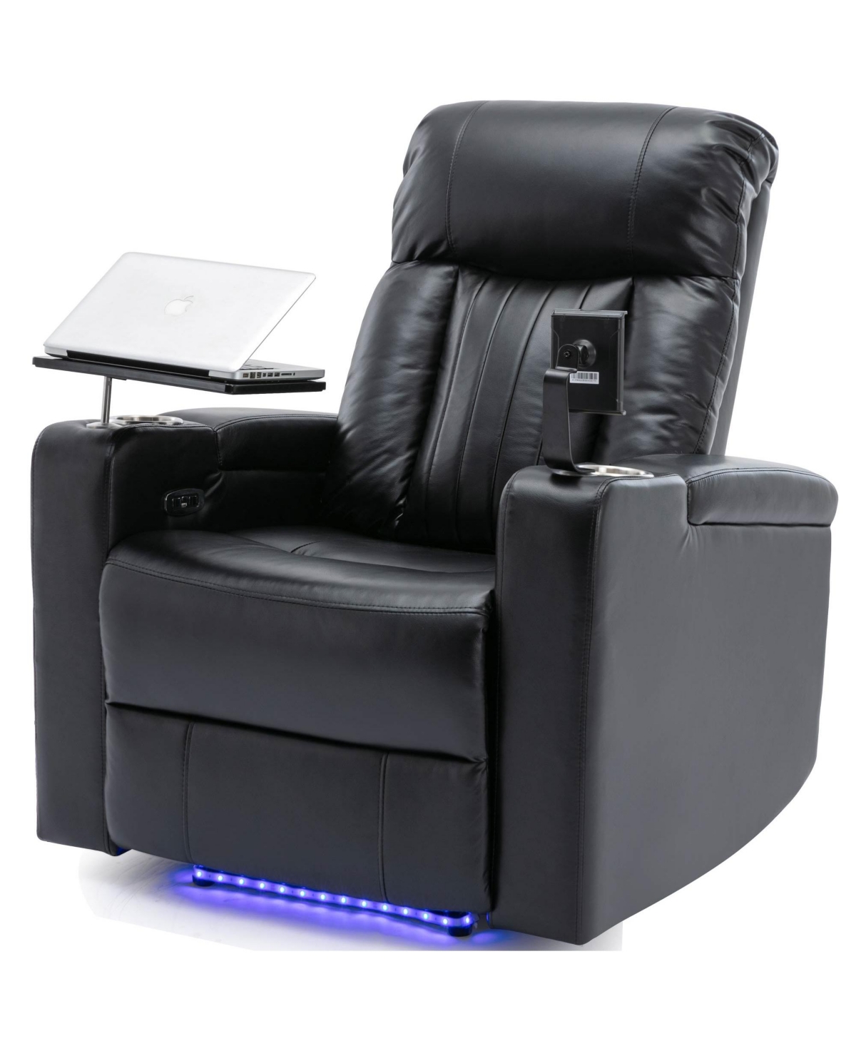 Streamdale Furniture Premium Power Recliner with Storage Arms, Cupholders, Swivel Tray Table and Cell Phone Stand