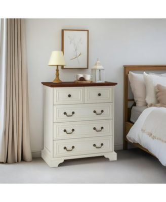 White 5-Drawer Dresser - Bedroom Storage