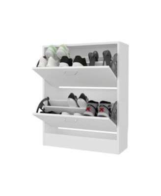 Ozzy Shoe Cabinet, 2 Tilt-Out Doors, Slim Design