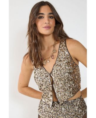Women's Cluster Hand Embellished Waistcoat