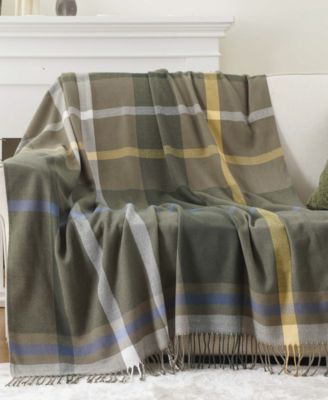 Yarn-Dyed Woven Plaid Fringe Throw, 60" x 50"