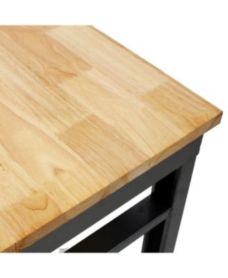 Adjustable Rolling Workbench with Rubber Wood Top (35" Wide