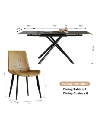 Retractable Sintered Stone Dining Table Set