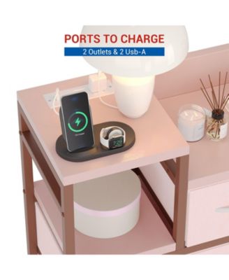 9-Drawer Modern Dresser with Charging Station, Heavy-Duty Storage Chest, Power Cord, Bedroom, Living Room, Entryway