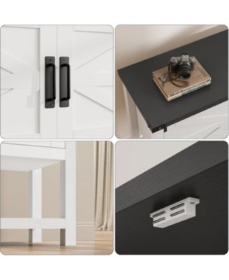   Farmhouse Console Table with Cabinets and Drawers, Versatile Storage Solution for Hallway, Living Room