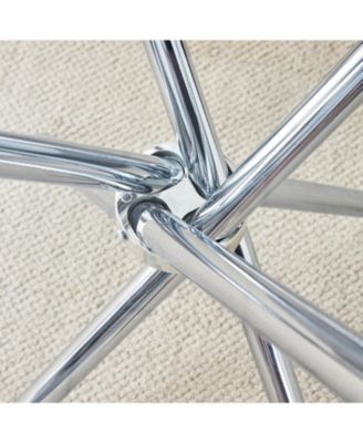 Unique Round Glass Dining Table with Silver Legs