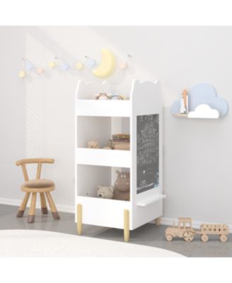 Bear Bookshelf with Chalkboard Side - Kids Book Organizer
