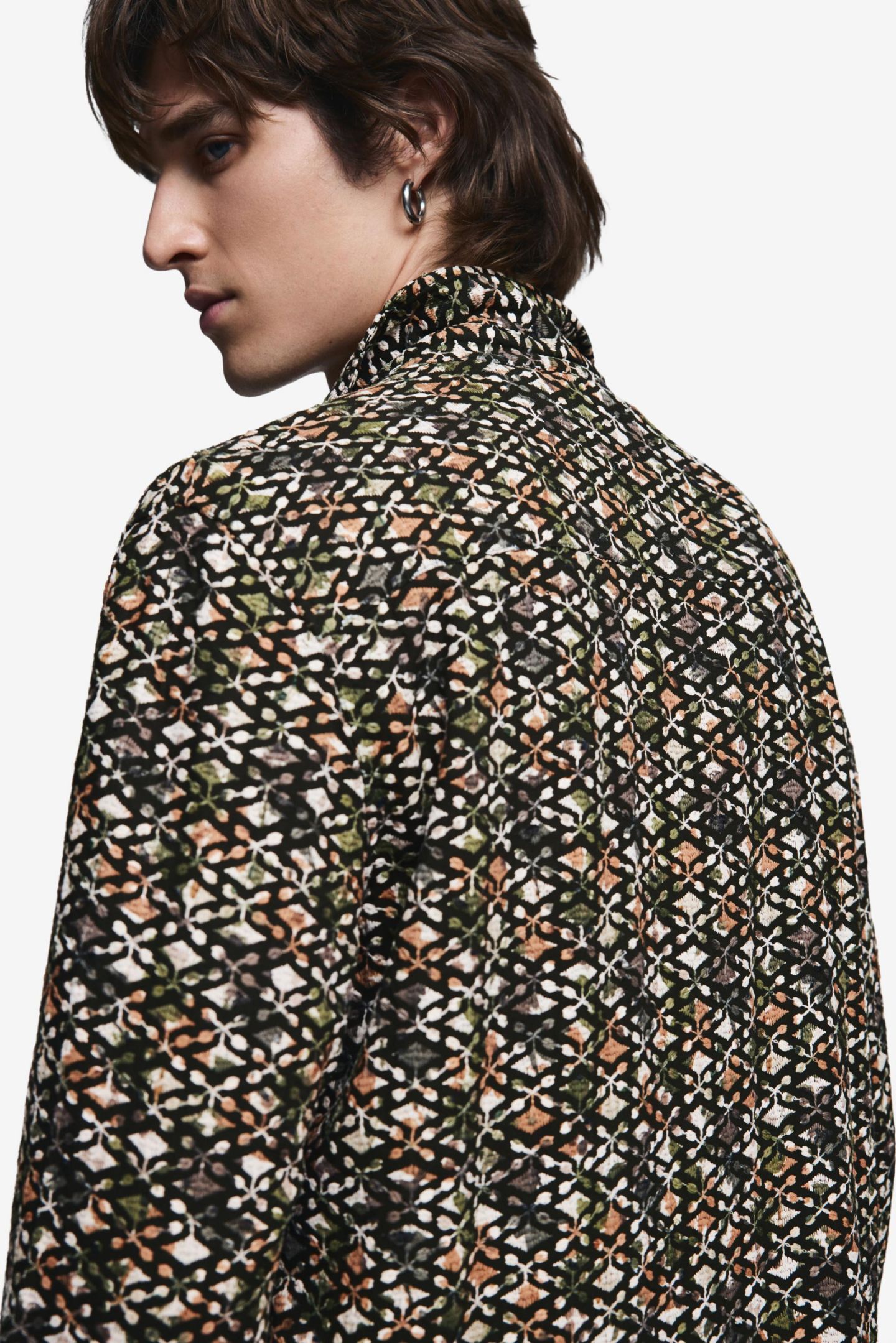 Мужская рубашка Desigual Shirt for men jacquard, цвет: Зелёный — фото 4