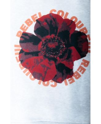 Women's CR Round Flower Dropped Shoulder Sweat
