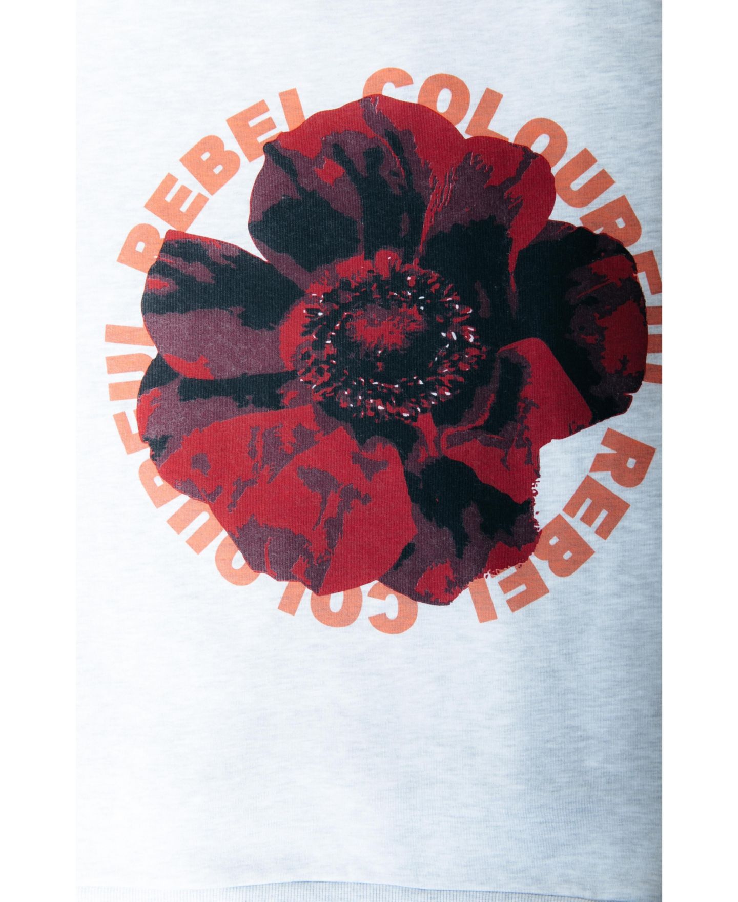 Женский топ Colourful Rebel CR Round Flower Dropped Shoulder Sweat, цвет: Пастельный серый — фото 5