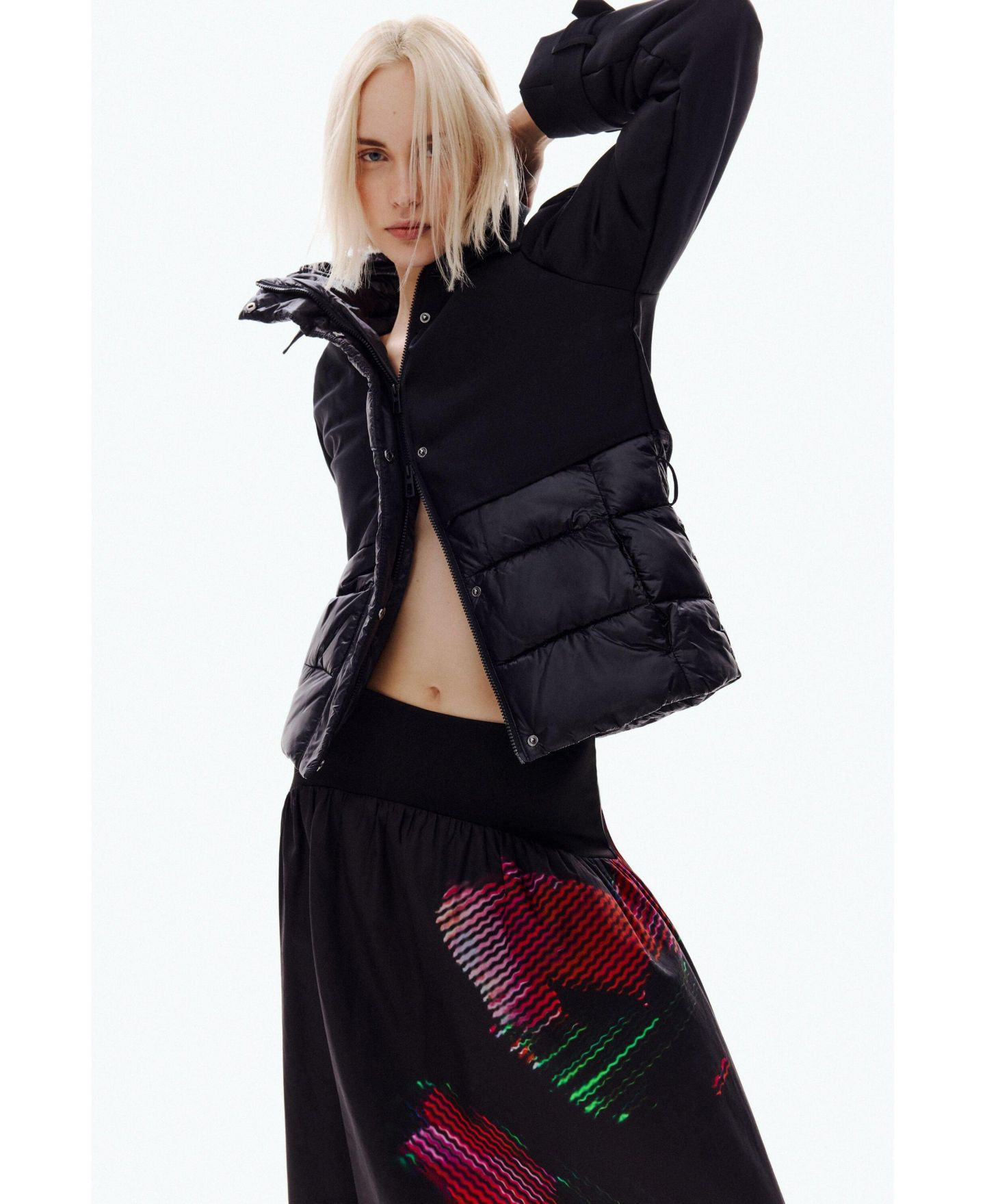 Женская юбка Desigual Pixelated midi, цвет: Чёрный — фото 3