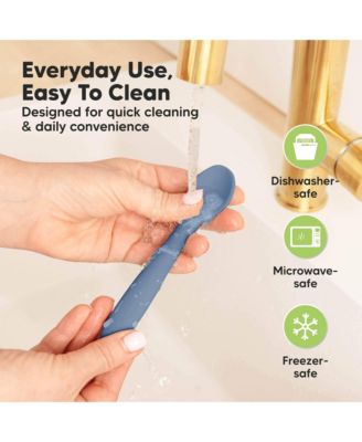 6-Pack Prep Baby Spoons, Silicone Baby Utensils for Self Feeding 6-24 Months, All Stages Baby Feeding Set, BLW Toddler Spoons