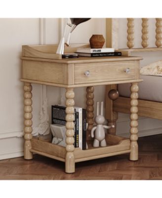 Nightstand with Drawer and Shelf