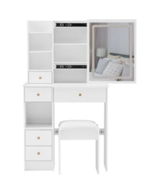LED Mirror Vanity Table with Stool