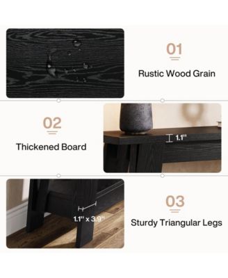 41.3" Farmhouse Console Table, 2-Tier Wooden Entryway Table