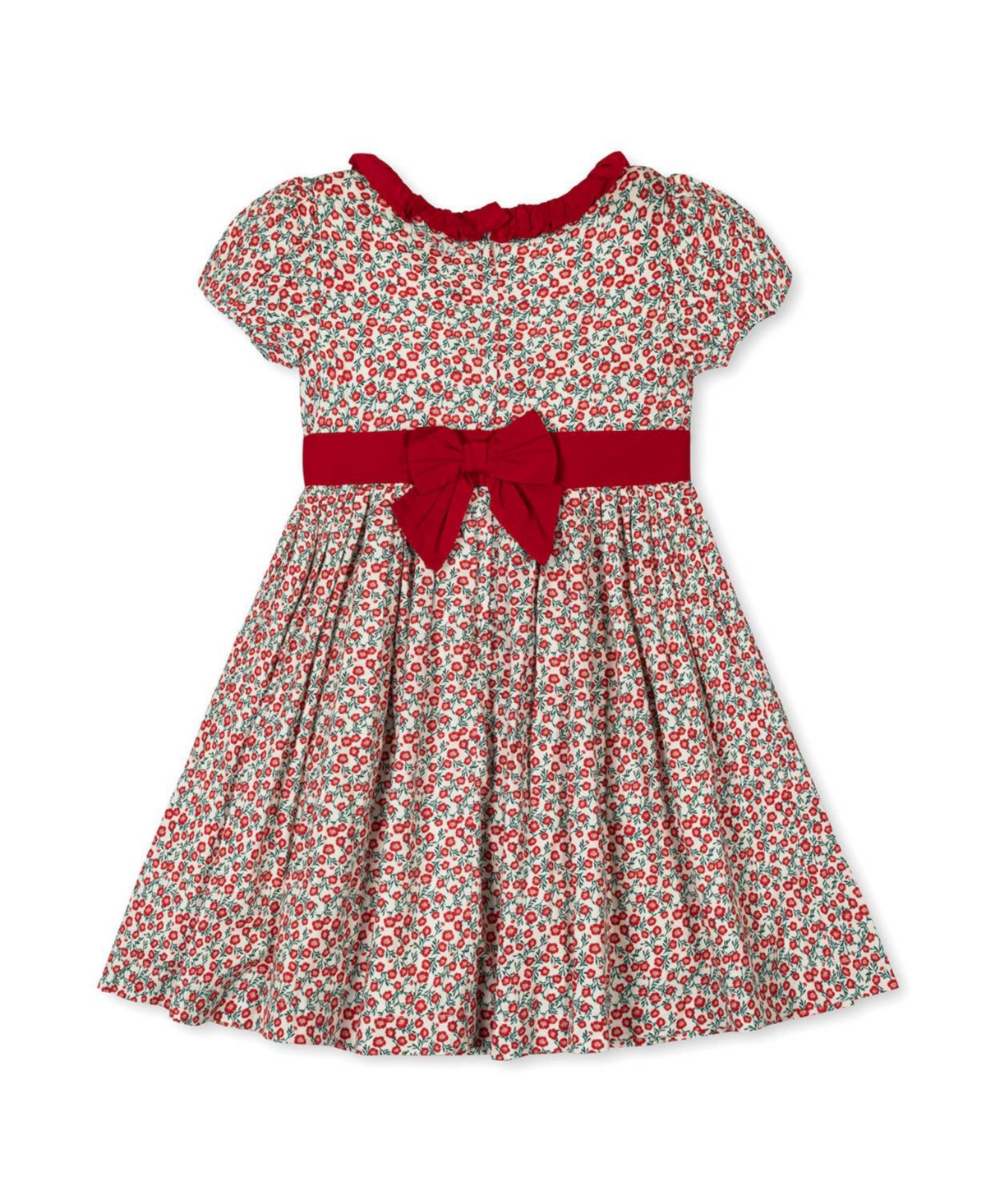 Hope & Henry Toddler Girls Organic Puff Sleeve Ruffle Collar Sateen Dress