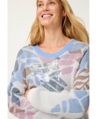 Women's Floral Plush Sweater