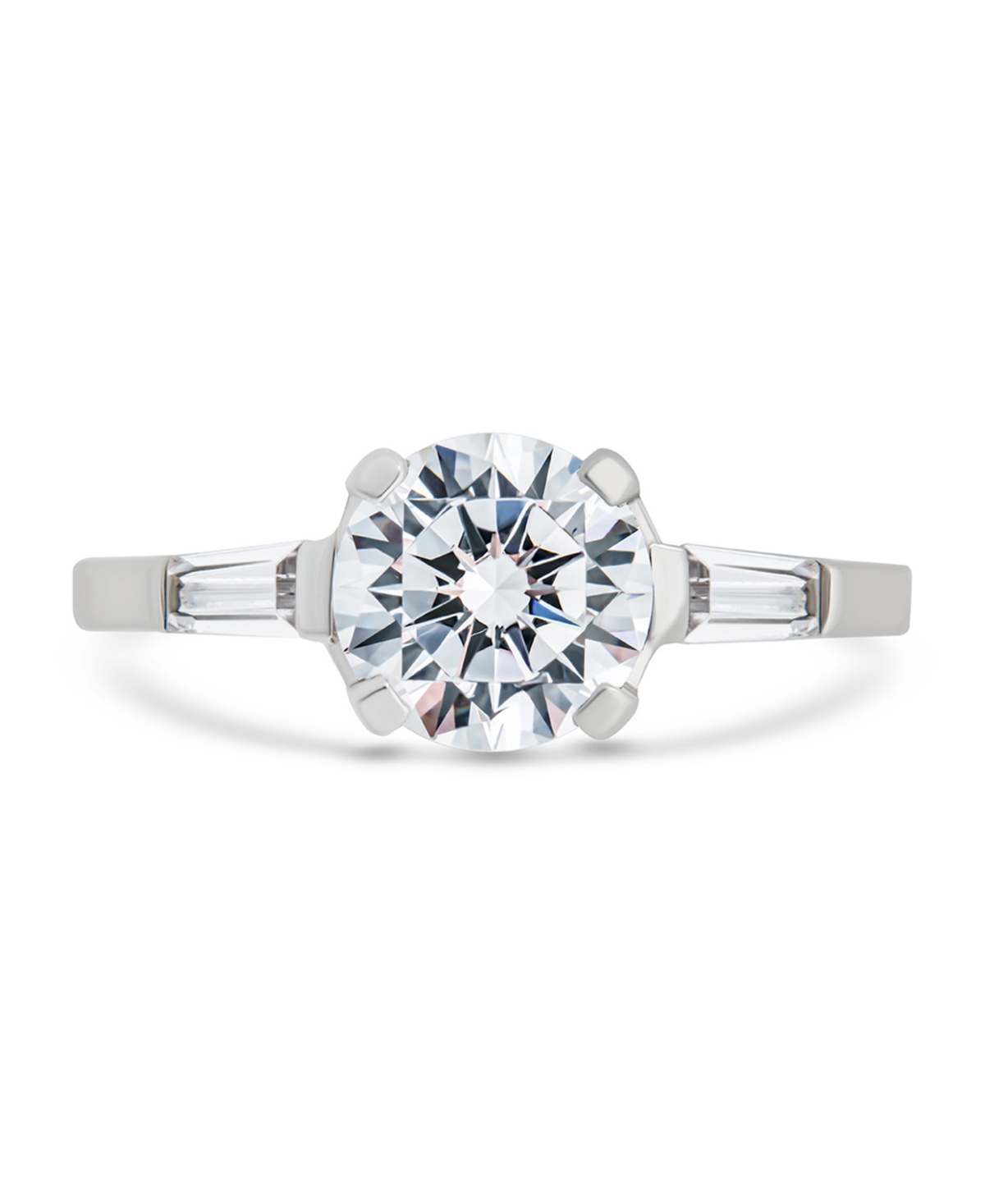 Sterling Forever 4-prong Brilliant Baguette