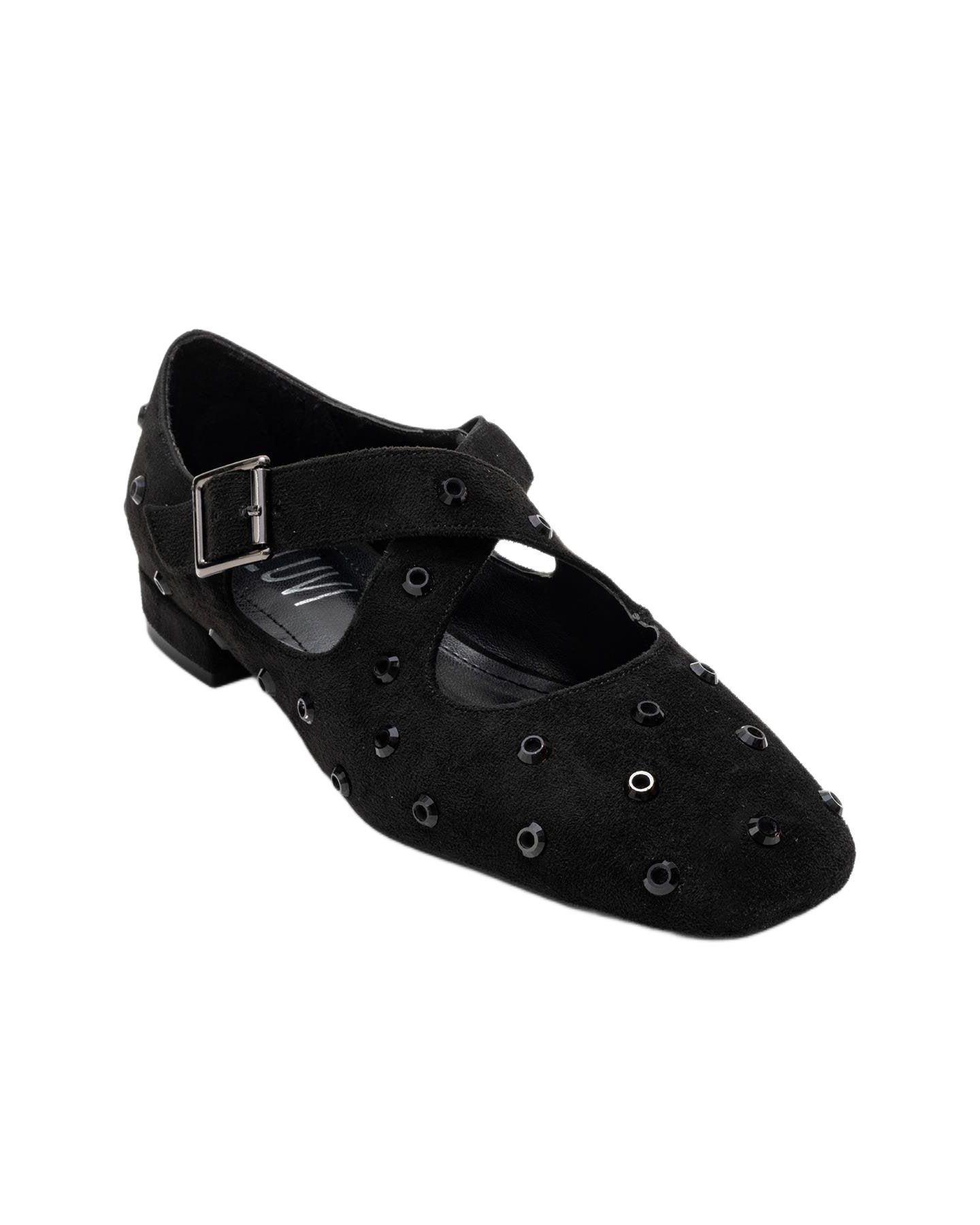 Обувь Prologue Shoes Women's Addison Cross Strap Mary Jane Shoes, цвет: Чёрный замшевая искусственная кожа — фото 1