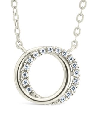 Cubic Zirconia Interlocking Circle Pendant Necklaces