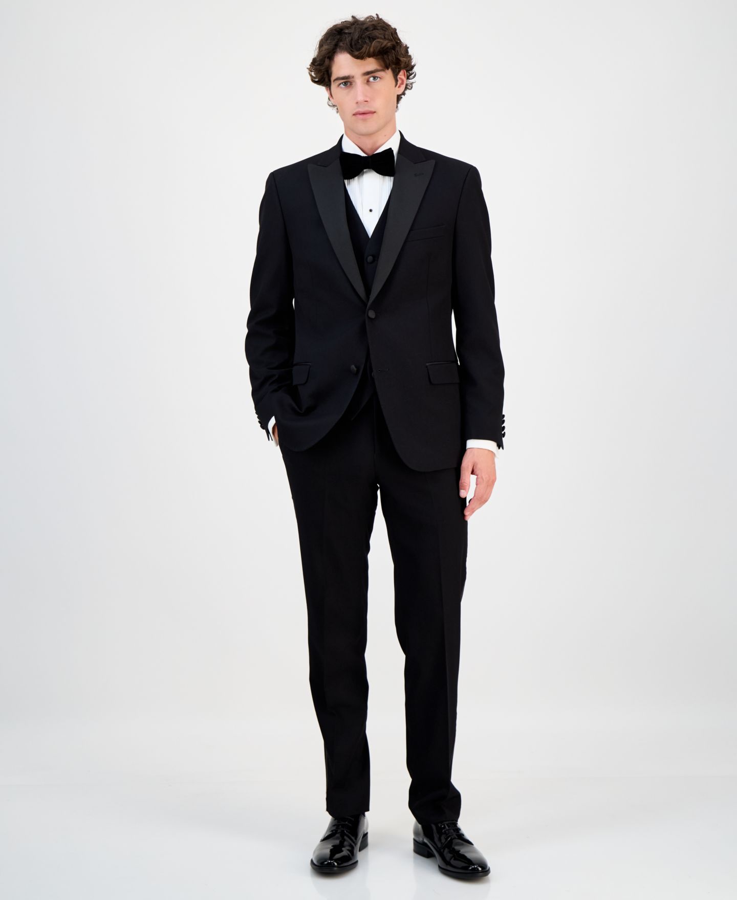 Мужские пиджаки Alfani Slim-Fit Tuxedo Jackets, цвет: Чёрный — фото 2