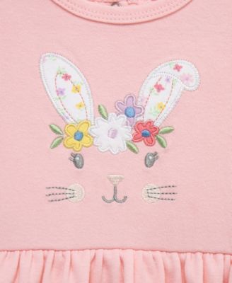 Baby Girls' Bunny Printed Bodysuit, Leggings and Headband, 3-Piece Set