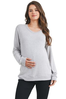 Maternity Casual V Neck Long Sleeve Pullover Top