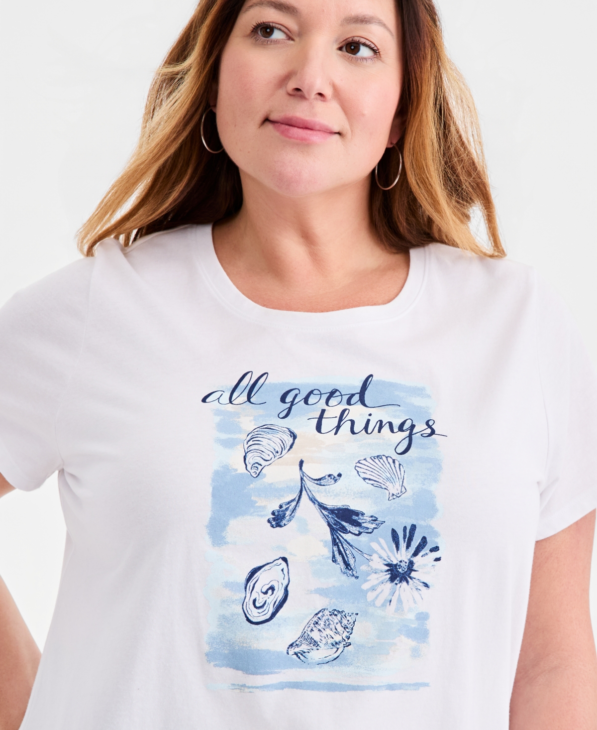 Style & Co Plus Perfect Crewneck Short-Sleeve Top