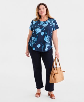 Plus Size Perfect Crewneck Short-Sleeve Top