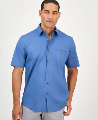 Men's Modern Classic-Fit Stretch Solid Button-Down Shirt, Created for Macy's 