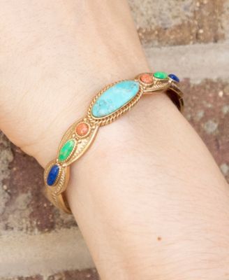 Concho Colorful Golden Cuff Bracelet