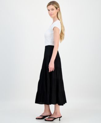 Women's Pull-On Tiered Maxi Skirt