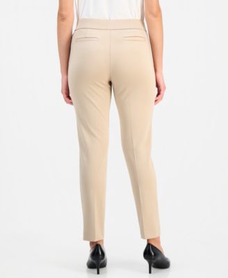 Petite Pont&eacute;-Knit Pull-On Slim Pants