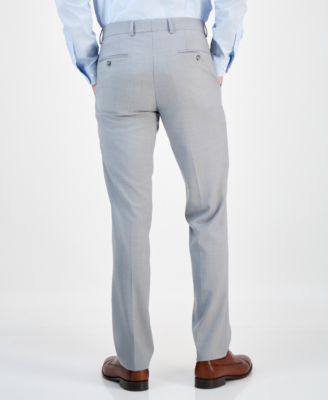 Men's Slim-Fit Wool Sharkskin Suit Pants, Created for Macy's